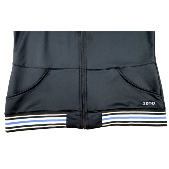 Izod Womens Black Windbreaker Sports Hoodie Jacket Size Small JH1204 - Picture 4 of 4